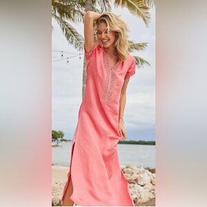 New! Bella tu caftan Embellished in coral